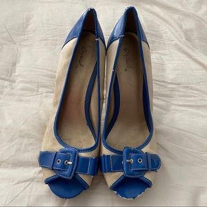 Royal Blue and linen pumps